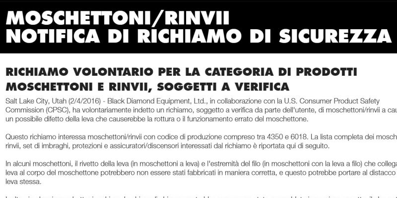 richiamo bd